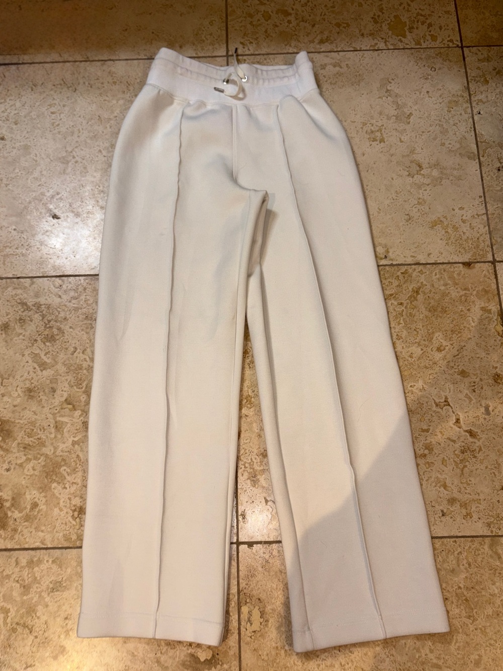 Spanx Heavy Air HeavyAir Powder Cream Wide-Leg Knit Pants size small